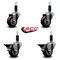 Service Caster 3'' Maroon Poly Wheel Swivel 1-1/8'' Expanding Stem Caster Set 2 Brakes, 4PK SCC-EX20S314-PPUB-MRN-2-PLB-2-118 - alternate 3